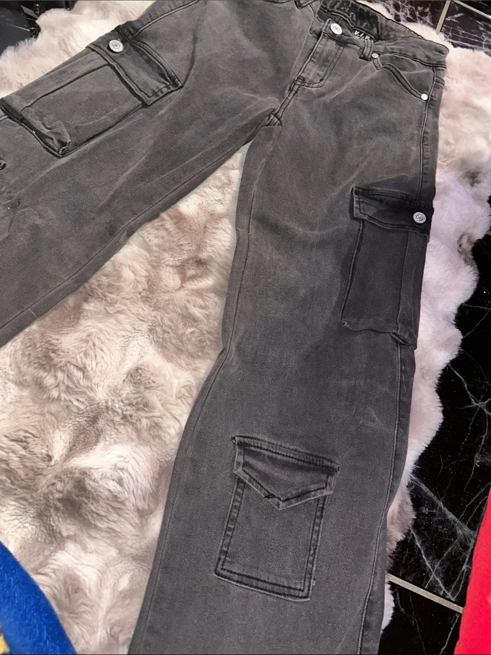 V.I.P Black Cargo Women’s Jeans with Utility Pockets